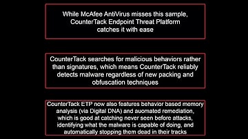 Detecting Obsuscate Malware with CounterTack
