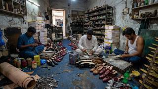 Ladies fashion shoes making process in local factory
