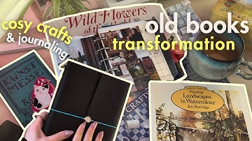 Repurposing vintage books, Filofax flip through, cosy hobbies, trifold leather journal + crafting ✨