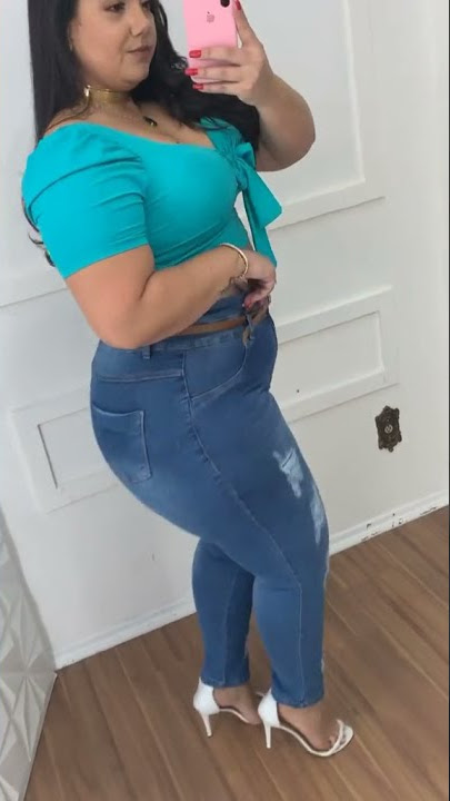 Calça Jeans Helix Plus Size Clochard Welleice Azul