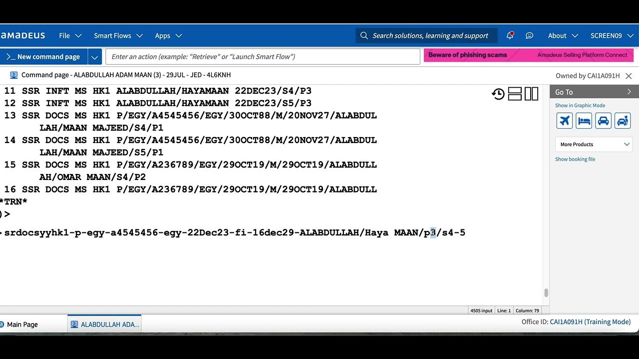 الدرس الثالث من دروس الاماديوس Amadeus لحجز تذكرةً ثلاثة مسافرين  ( طفل ورضيع) Maan