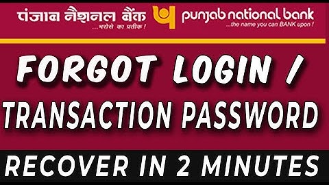 Forgot login and transaction password in pnb net banking | Rest transaction password [Hindi]