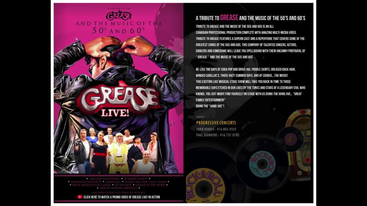 a tribute to grease and the music of the 50s and 60s youtube 50s grease flyers