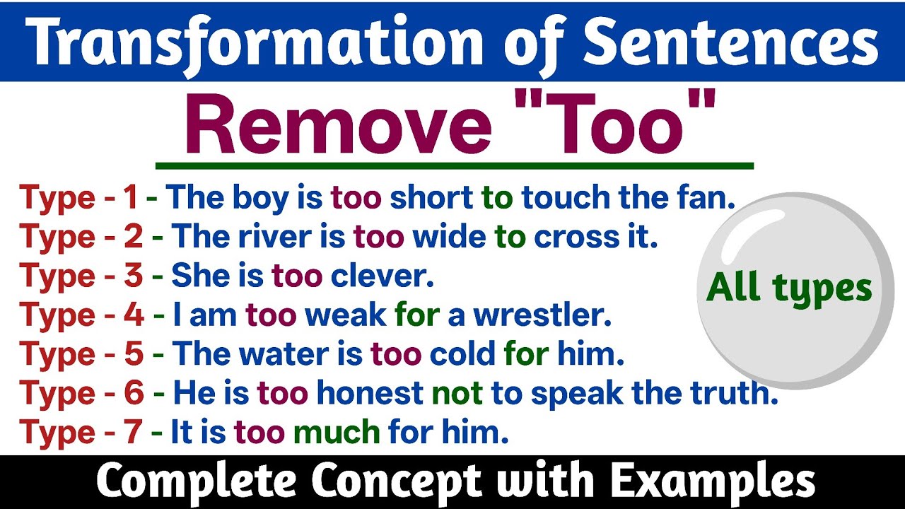 Transformation of Sentences - Removal of 