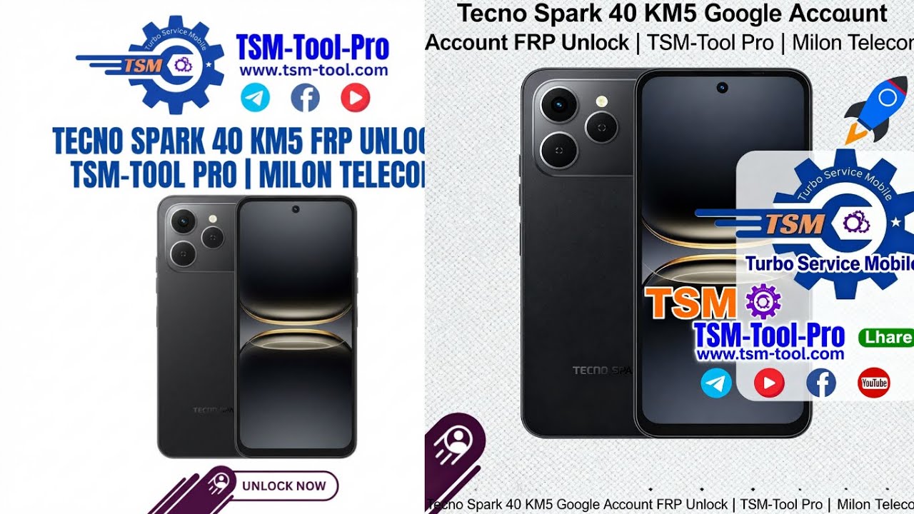 Tecno Spark 40 KM5 Google Account FRP Unlock | TSM-Tool Pro | Milon ...