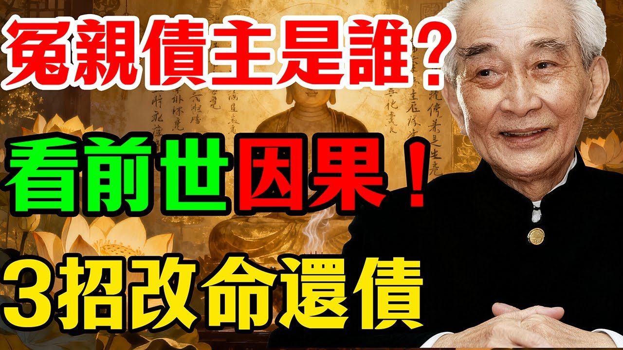 南懷瑾：冤親債主是誰？揭開“越努力越倒霉”的終極真相！身體病痛、婚姻不順、破財漏氣...這不是迷信，是生命的量子糾纏！別怕“冤親債主”，那是你前世的存款！一萬字講透因果與改命的3把金鑰匙。