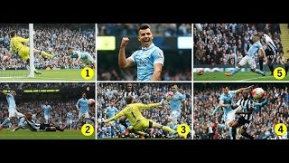 Manchester city vs newcastle: 6-1, aguero 5 goal 20 minutes