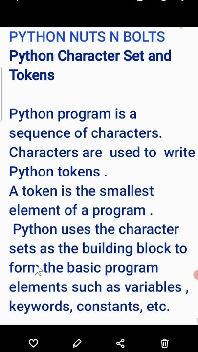 PYTHON CHARACTER SET - YouTube