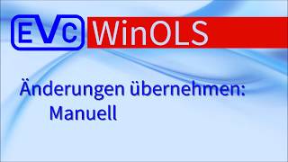 WinOLS: Änderungen übernehmen: Manuell