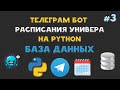 Телеграм БОТ РАСПИСАНИЯ университета на Python | База данных SQLite | AIOgram