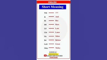 Short English Words with Meaning | English Chat Abbreviations | Learn English Fast