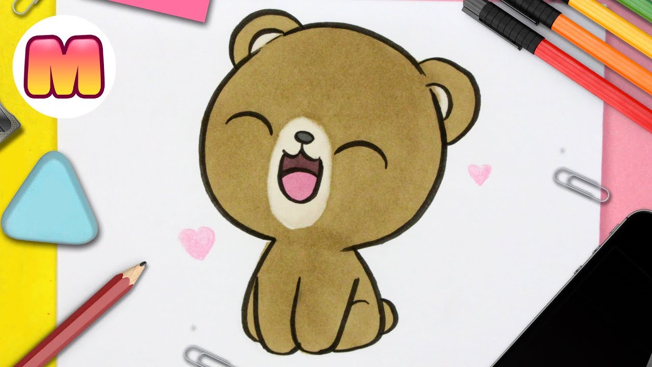 COMO DIBUJAR UN OSO KAWAII - Dibujos kawaii fáciles - Como dibujar animales  kawaii - thptnganamst.edu.vn