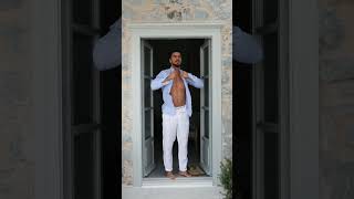 Sky blue shirt with white pant greekstyle looksbro fashion shorts videos 📸🔥 #fashion #style #pose