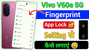 Vivo V60e 5g Fingerprint App Lock l Kaise Kare I Vivo V60e 5g App Lock Setting