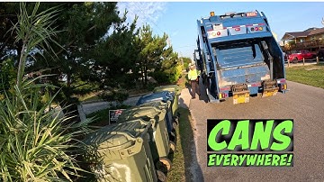 Garbage Man Gopro PoV | Trash Cans Out The WAZOO!