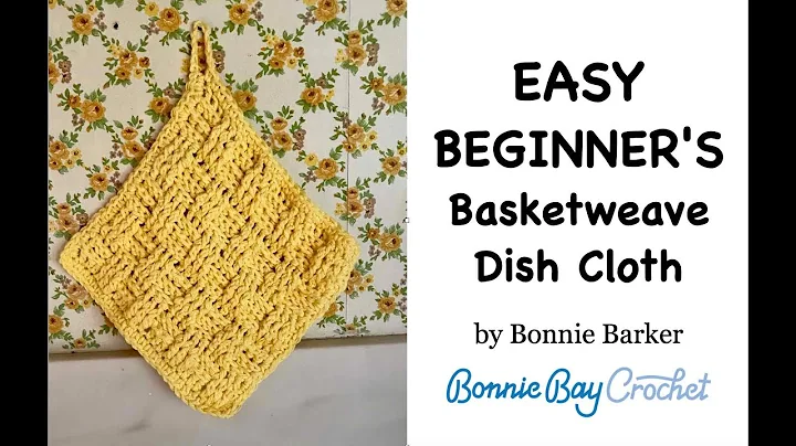 EASY BEGINNER'S Basketweave Dish Cloth