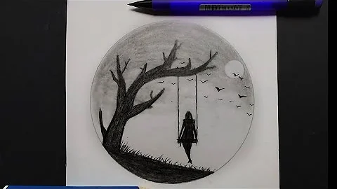 تحميل رسم بنت على القمر