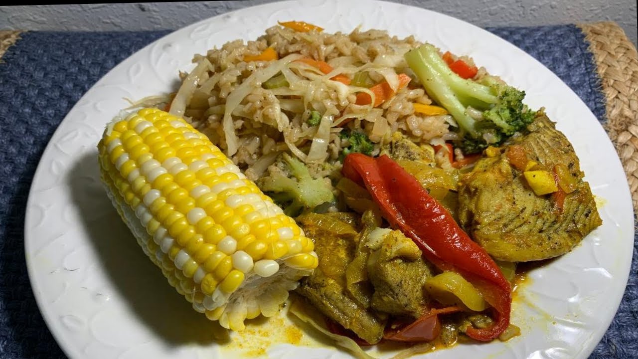 VEGETABLES FRIED RICE AND STEAMED FISH - YouTube