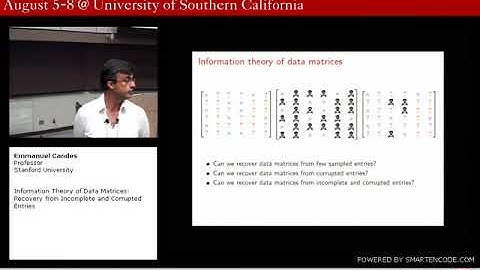 ITSOC School of Information Theory 2010: Emmanuel Candès, Part 1