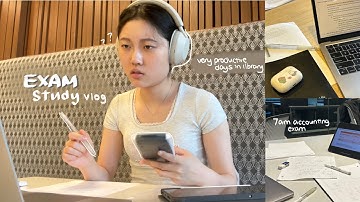 EXAM vlog💡📓: 7AM accounting exam, library evenings, online practice questions, self study, exam prep