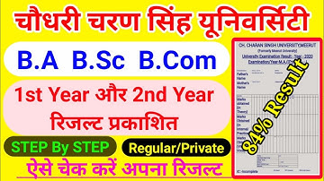 Ccsu 1st Year & 2nd Result कैसे चेक करें || ccsu ba bsc bcom first year result kaise check Karen