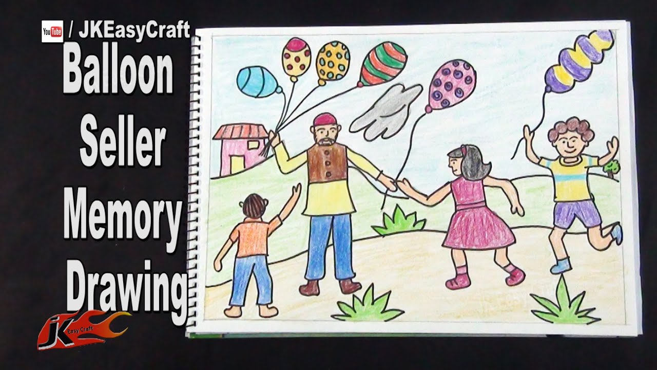 Balloon Seller Memory Drawing