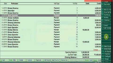 TALLY FILTER SEARCHING COMMAND  ALT+F12