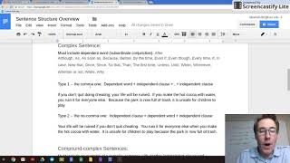 WRIT 101 -- Sentence Structure