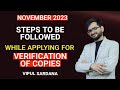 Steps to be followed while applying for Verification of Marks