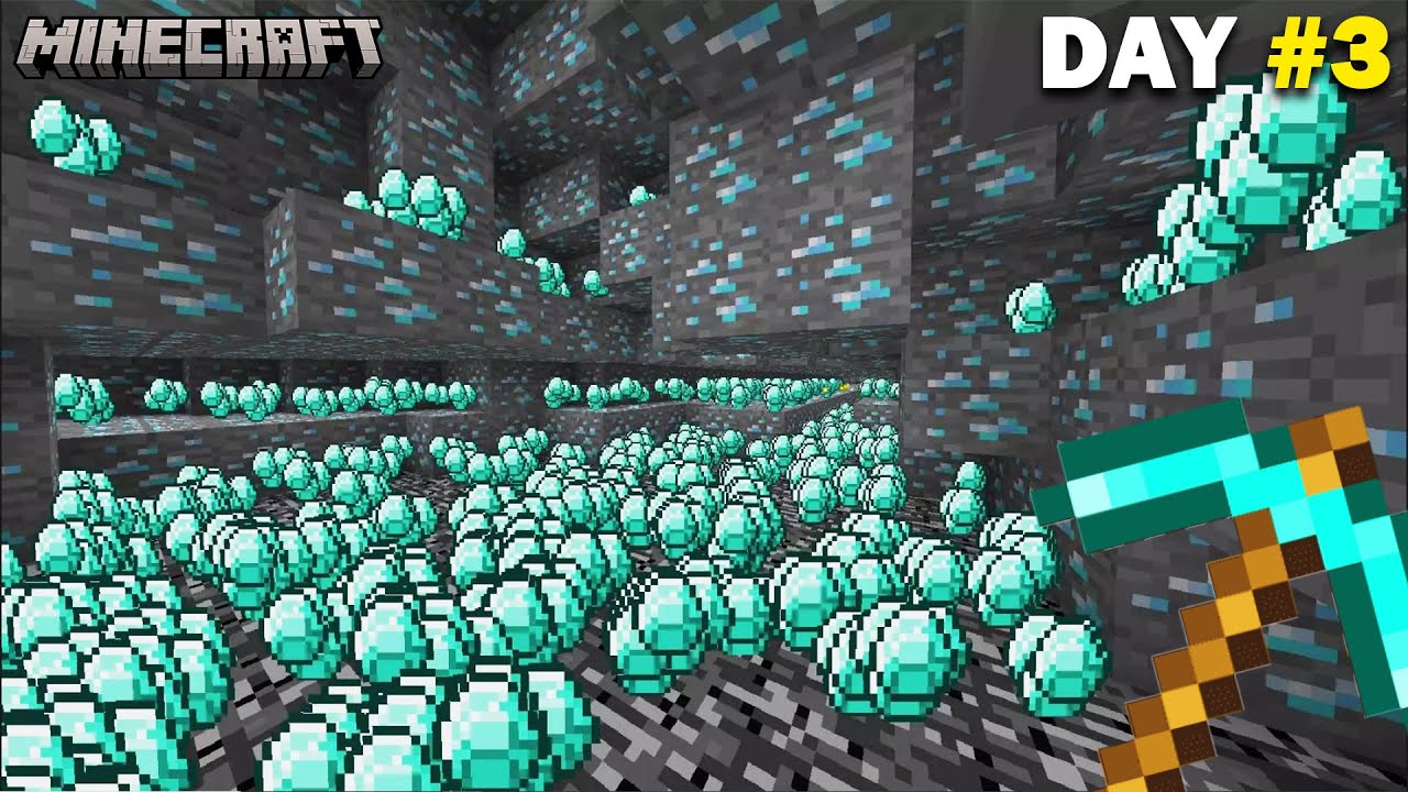 Minecraft But I Found A Lot Of Diamonds | Day #3 - YouTube