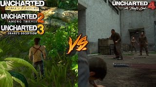 Uncharted 1, 2 & 3 vs. Uncharted 4: A Thief's End - Graphics Comparison
