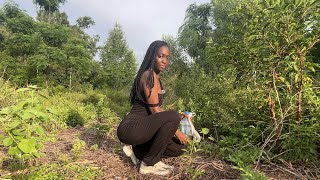 Witch in the woods- nature walk and finding healing herbs.
