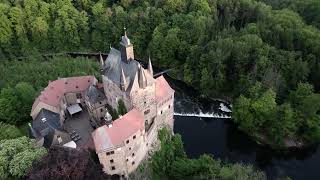 Burg Kriebstein - drone view 4K