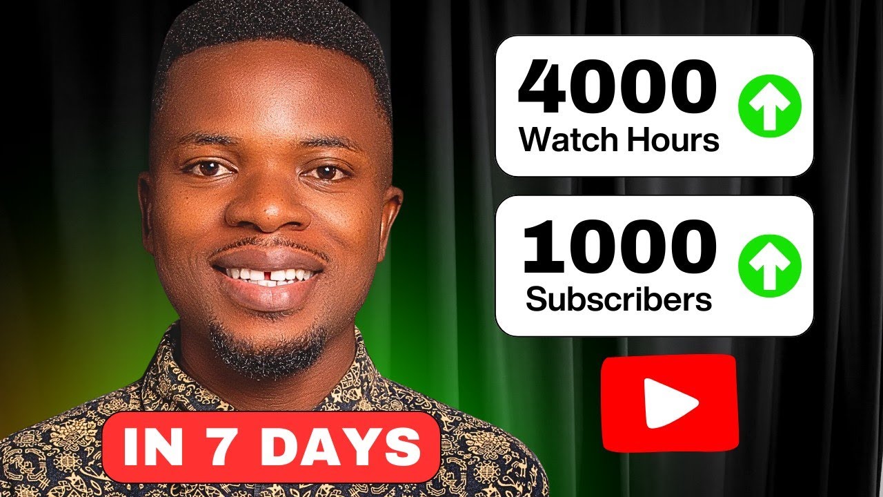 How I got 4000 watch hours & 1000 subscribers in 7 days - YouTube