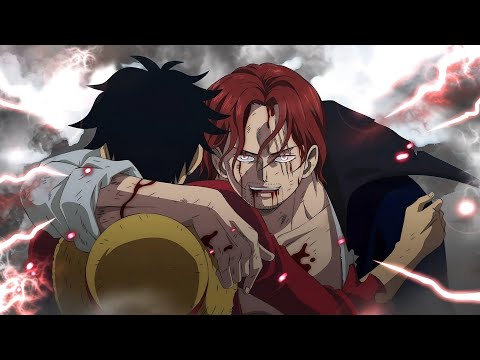 Luffy Vs Shanks | Battle For The One Piece Treasures, Red Hair Emperor Collapsed In Strawhat Arm