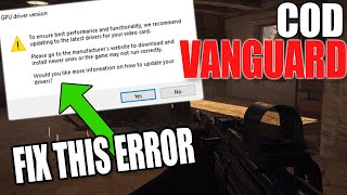 FIX COD Vanguard GPU Driver Version Error (Nvidia)