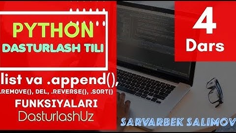 Python 4 dars | List va funksiyalar | DasturlashUz | Sarvarbek Salimov