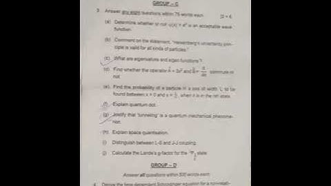 Physics Honours Questions, Core XI,5th Semester,An Autonomous College Questions