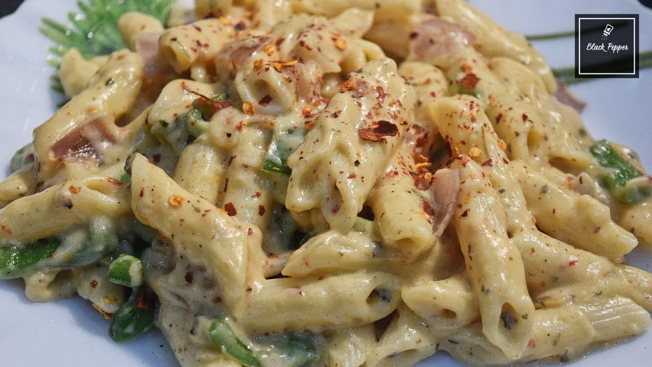 White Sauce Pasta Pasta in White Sauce Homemade Pasta Recipe YouTube