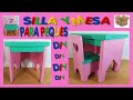 MANUALIDADES HECHAS CON CARTÓN MESA Y SILLA PARA PEQUES DIY