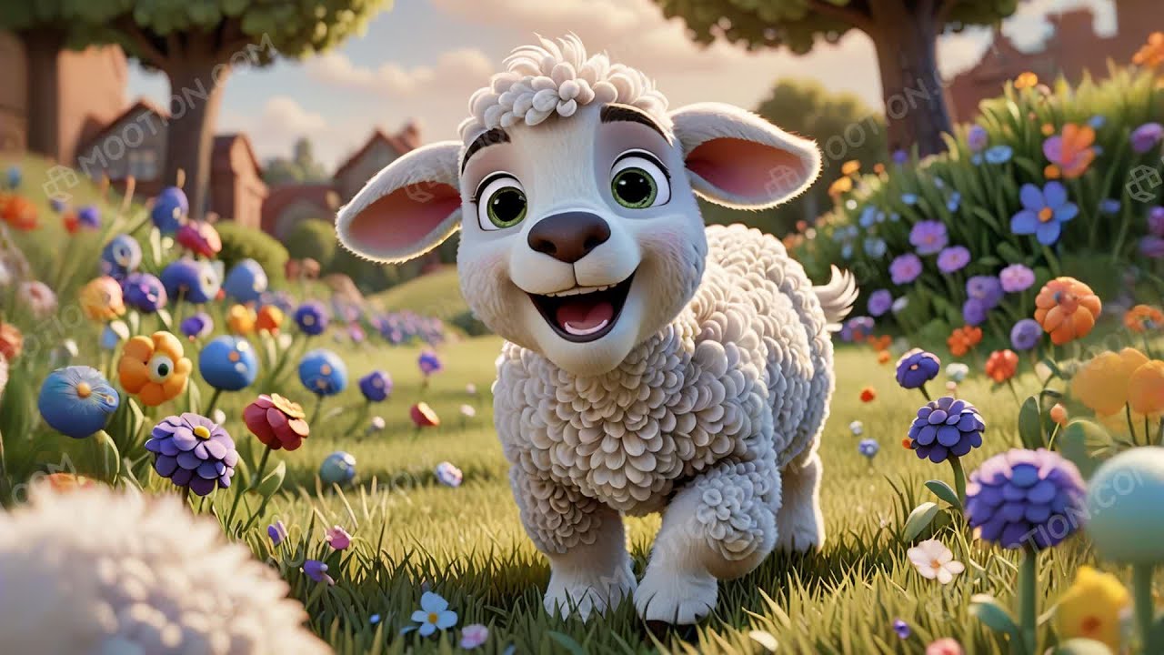 Fluffy Lambs Play and Laugh 🐑🌈 | Fun Kids Rhyme | Joyful Nursery Song