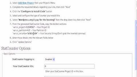Adding A Statcounter To Wordpress Part Two