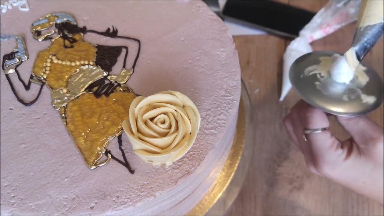 Украшаем торт кондурином Делаем розы и листики без насадки