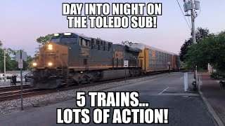 Day into night on the Toledo Sub! 5 Trains right here!