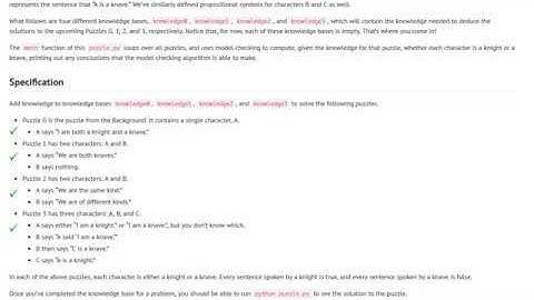CS50AI - Project 1a: Knaves and Knights