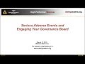 Webinar: Serious Adverse Events and Engaging Your Governance Board