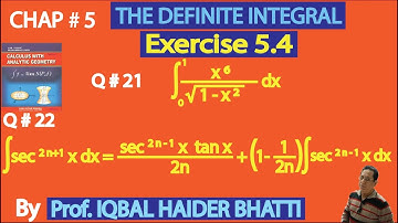 Ch#5|The Definite Integral| Ex 5.4 Q21 & 22|Calculus & Analytic Geometry by SM Yusuf Lec 37