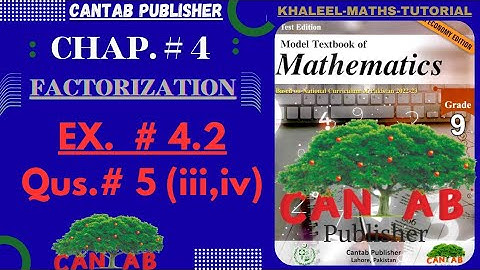 Math Grade 9 Chapter 4 | CANTAB Publisher| Exercise 4.2| Qus#5( iii, iv ) | NCP-2024 | Sir Khaleel
