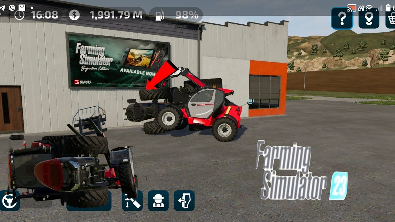 How to straighten a moving tractor in FS 23 game?