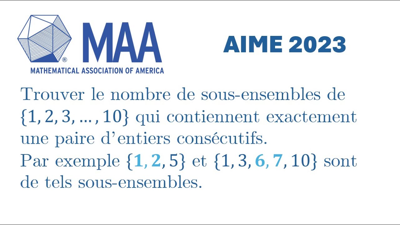 La seule difficulté : ne rien oublier – AIME 2023
